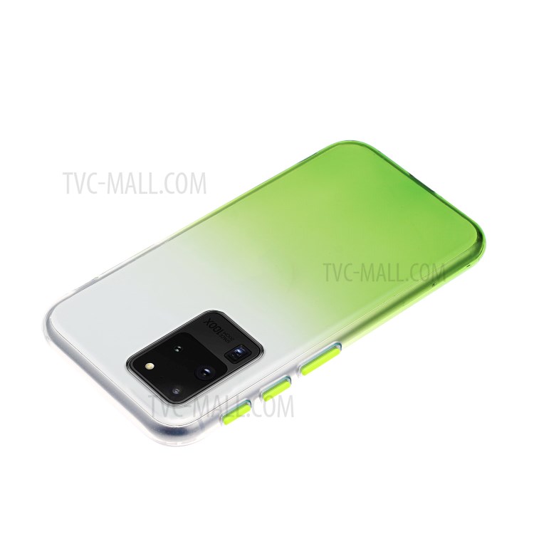 Gradient Color Blocking Button StyleTPU Shell for Samsung Galaxy S20 Ultra - Grey-4