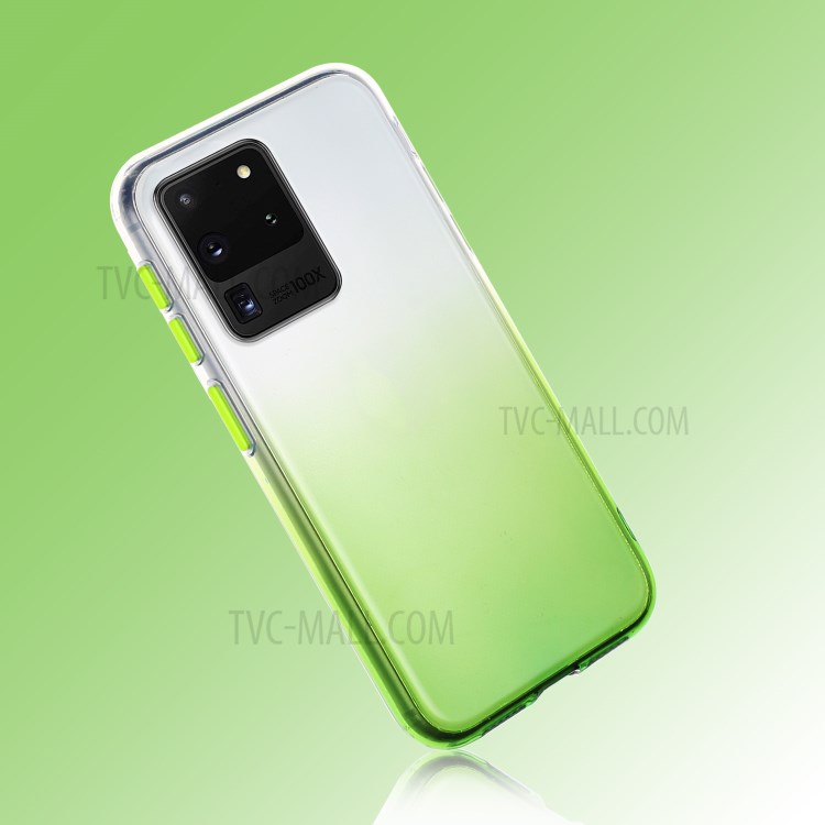 Gradient Color Blocking Button StyleTPU Shell for Samsung Galaxy S20 Ultra - Grey-5