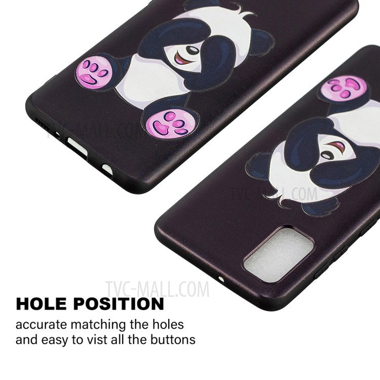 Impressão Padrão Caso De Volta Telefone TPU Macio Para Samsung A41 Galáxia (versão Global) - Panda Bonito-2