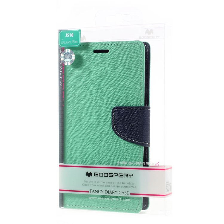 MERCURY GOOSPERY Fancy Diary Leather Case for Samsung Galaxy J5 (2016) - Cyan-11