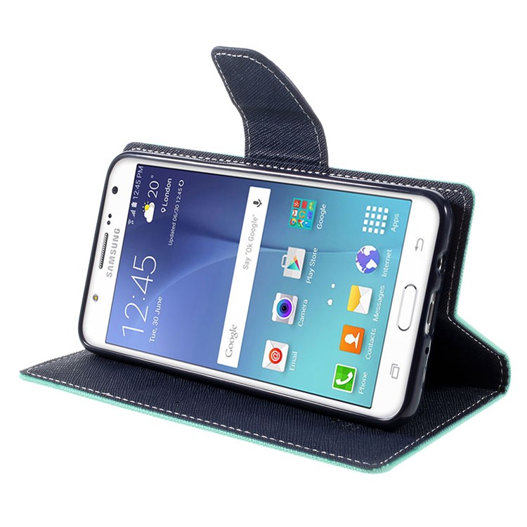 MERCURY GOOSPERY Fancy Diary Leather Case for Samsung Galaxy J5 (2016) - Cyan-5