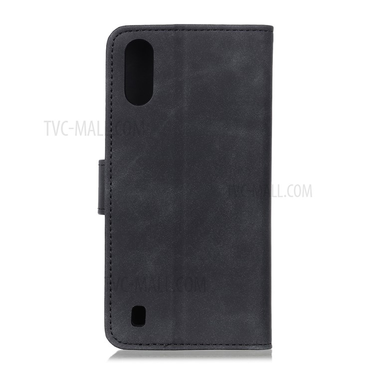 Khazneh Estilo Vintage Caso Estande Carteira De Couro Para Samsung Galaxy M01 - Preto-2