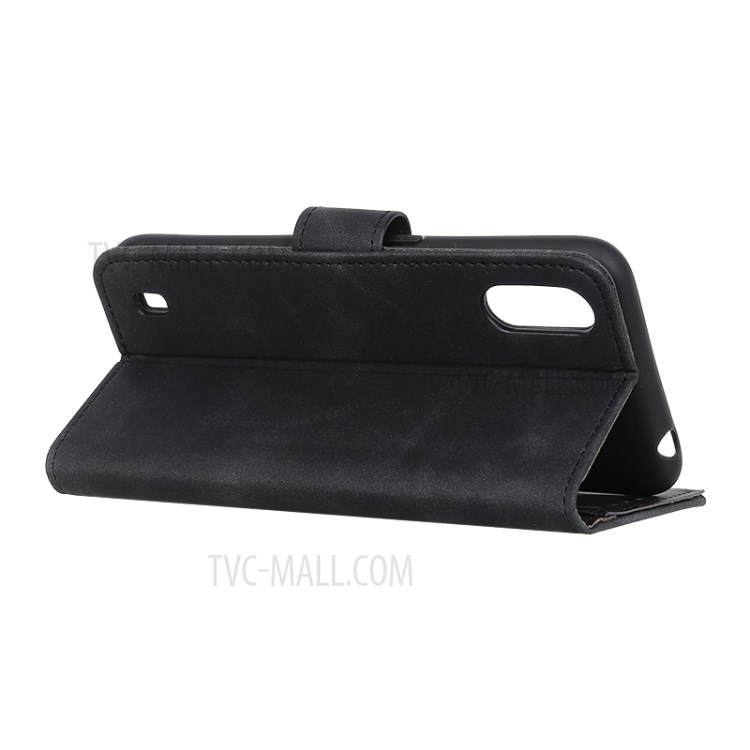 Khazneh Estilo Vintage Caso Estande Carteira De Couro Para Samsung Galaxy M01 - Preto-3