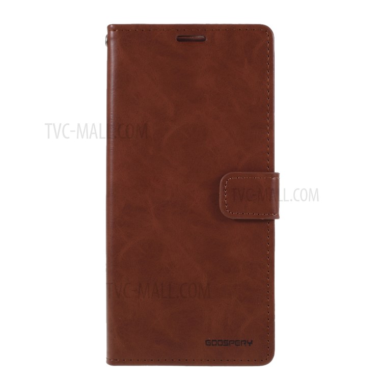 MERCURY GOOSPERY Blue Moon Wallet Leather Cover with Stand for Samsung Galaxy A91/S10 Lite - Brown-1