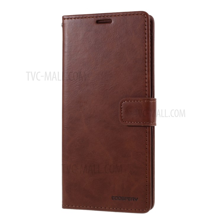 MERCURY GOOSPERY Blue Moon Wallet Leather Cover with Stand for Samsung Galaxy A91/S10 Lite - Brown-2