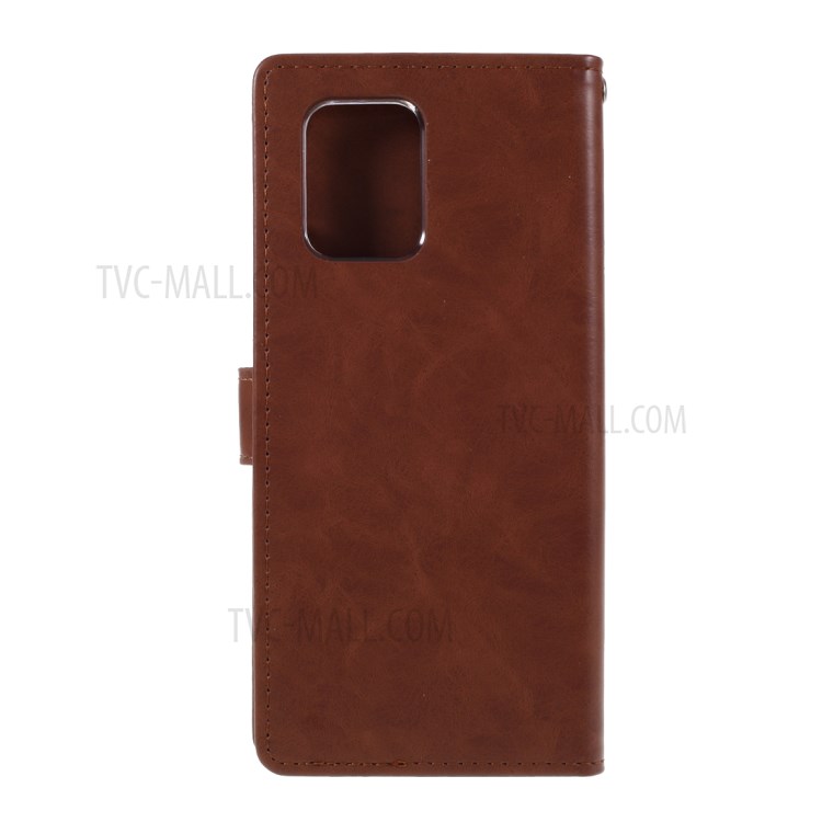 MERCURY GOOSPERY Blue Moon Wallet Leather Cover with Stand for Samsung Galaxy A91/S10 Lite - Brown-3