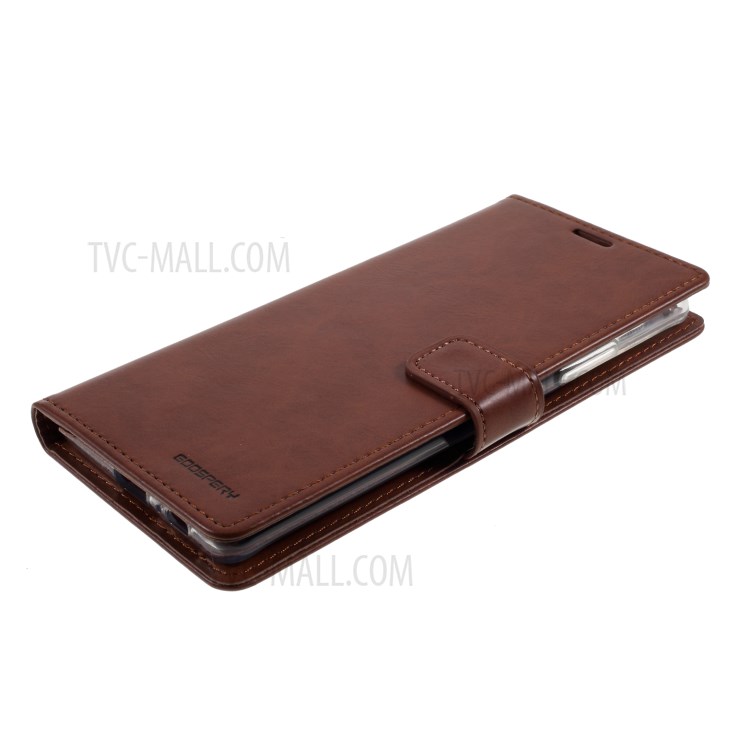 MERCURY GOOSPERY Blue Moon Wallet Leather Cover with Stand for Samsung Galaxy A91/S10 Lite - Brown-4