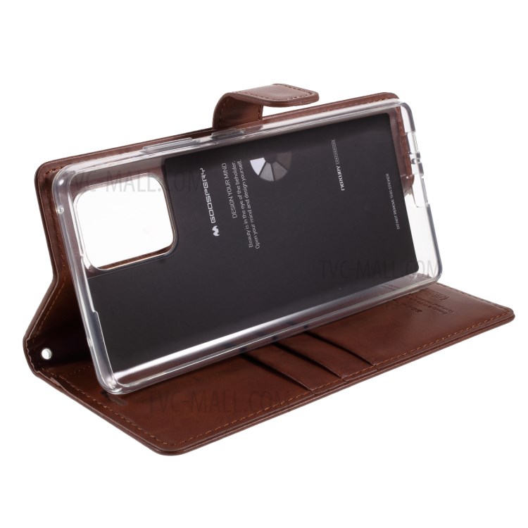 MERCURY GOOSPERY Blue Moon Wallet Leather Cover with Stand for Samsung Galaxy A91/S10 Lite - Brown-6