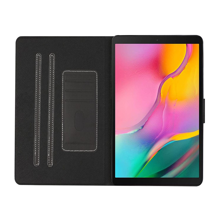 Étui du Support de Carte en Cuir Pour Samsung Galaxy Tab A 10.1 (2019) T510 T515 - le Noir