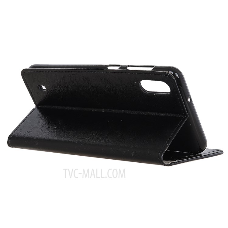 Crazy Horse Protective Wallet Stand Leather Cover Case for Samsung Galaxy M01 - Black-6