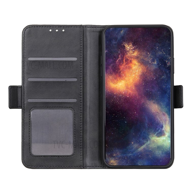 Protective Wallet Stand Magnetic Closure Leather Cover Shell for Samsung Galaxy M01 - Black-2