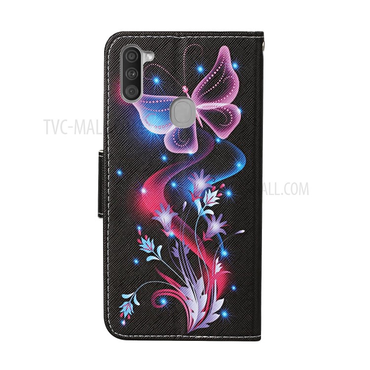 Pattern Printing Cover Flip Leather Wallet Stand Case for Samsung Galaxy M11 - Magic Butterfly-3