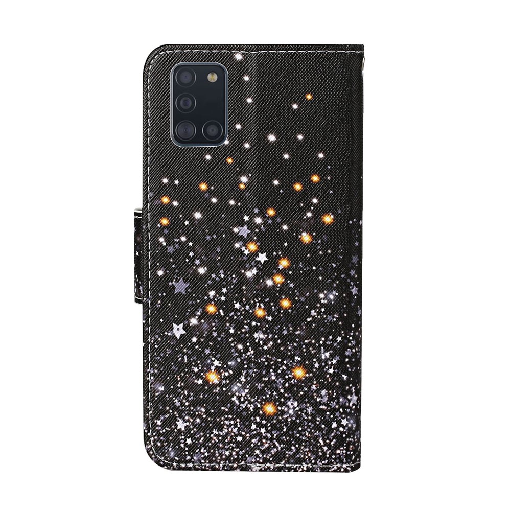 Pattern Printing Flip Leather Cover Wallet Phone Case for Samsung Galaxy A31 - Glittery Element-3