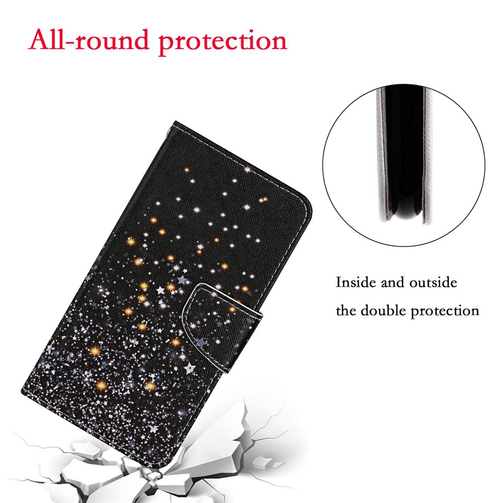 Pattern Printing Flip Leather Cover Wallet Phone Case for Samsung Galaxy A31 - Glittery Element-5