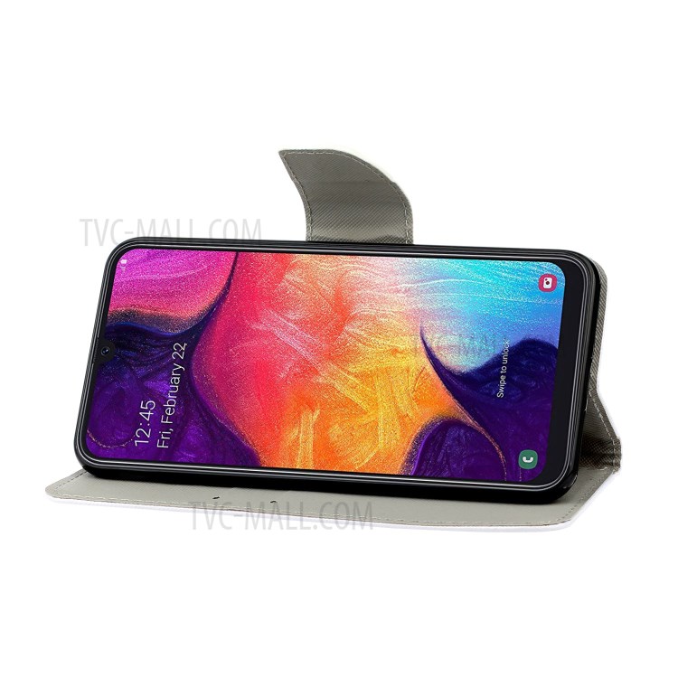 Padrão De Impressão Tampa Carteira De Couro Da Aleta Ficar Escudo Protetor Para Samsung Galaxy A41 (versão Global) - Flor Amarela-6