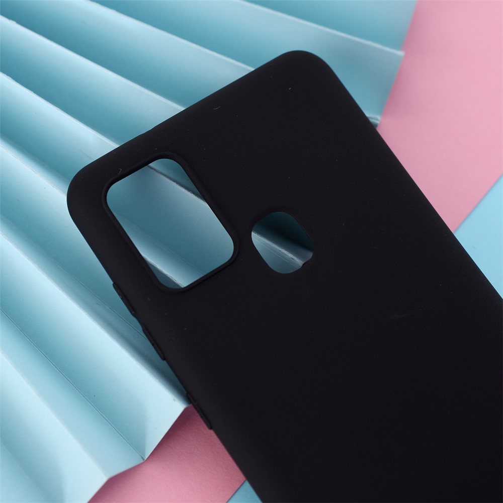 Pour Samsung Galaxy A21s Matte TPU Couverture de TPU Slim Slim Fit Flexible Téléphone - le Noir