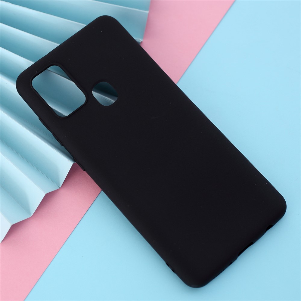 Pour Samsung Galaxy A21s Matte TPU Couverture de TPU Slim Slim Fit Flexible Téléphone - le Noir