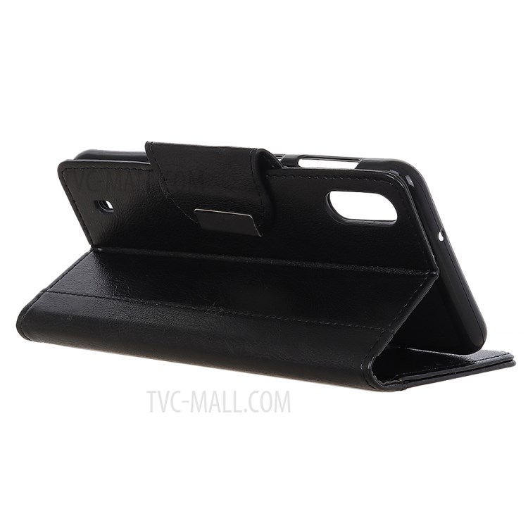 Leather Wallet Stand Mobile Phone Case for Samsung Galaxy M01 - Black-4