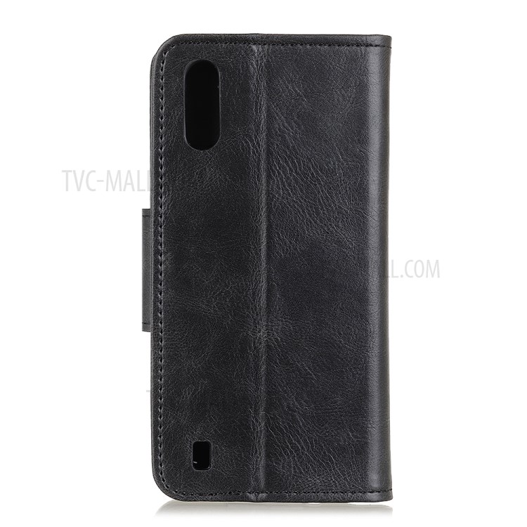 Crazy Horse Skin Leather Cover for Samsung Galaxy M01 - Black-3