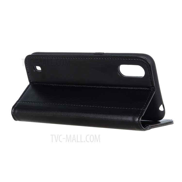 Auto-absorbed Leather Wallet Stand Phone Case Cover for Samsung Galaxy M01 - Black-4