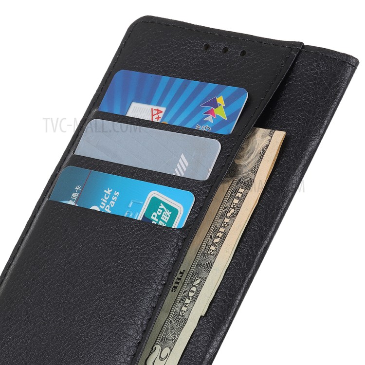 Litchi Texture Cover with Wallet Leather Shell for Samsung Galaxy M01 - Black-11