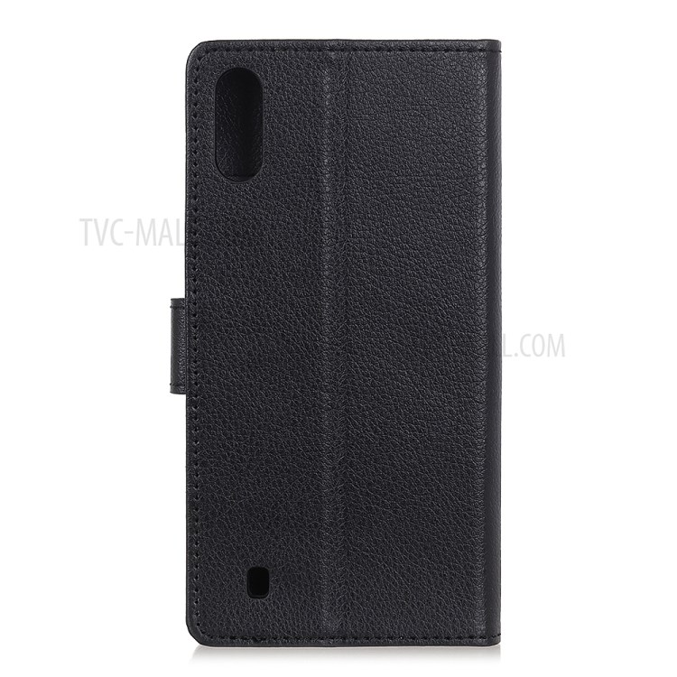 Litchi Texture Cover with Wallet Leather Shell for Samsung Galaxy M01 - Black-3