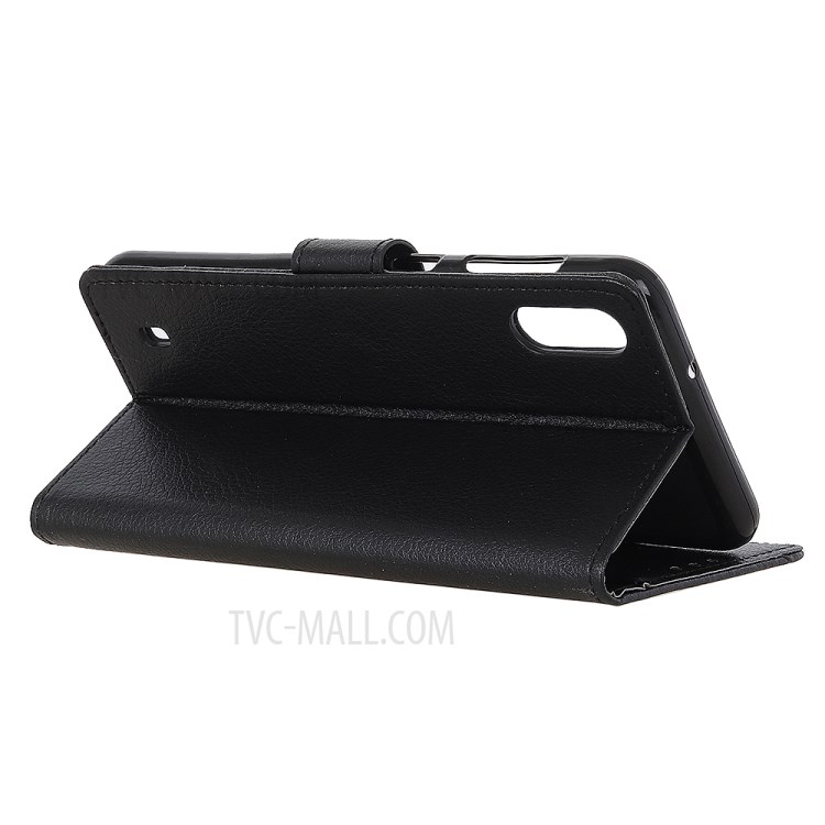 Litchi Texture Cover with Wallet Leather Shell for Samsung Galaxy M01 - Black-4