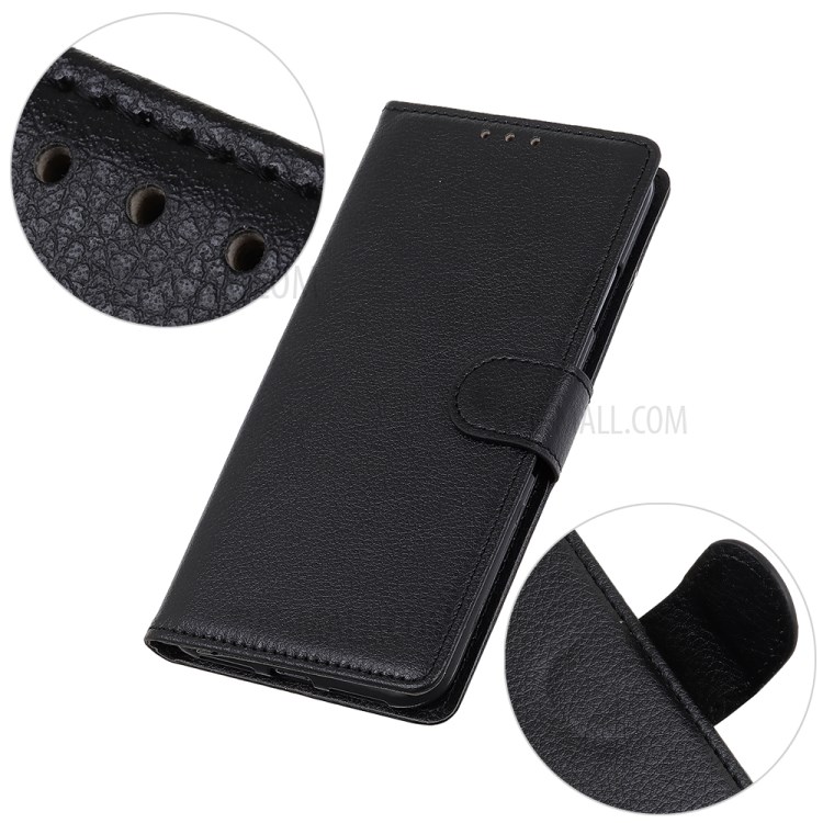 Litchi Texture Cover with Wallet Leather Shell for Samsung Galaxy M01 - Black-5