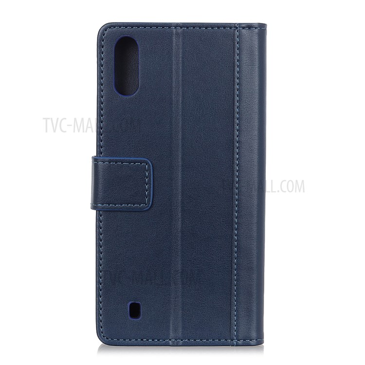 Wallet Leather Stand Case for Samsung Galaxy M01 - Blue-11