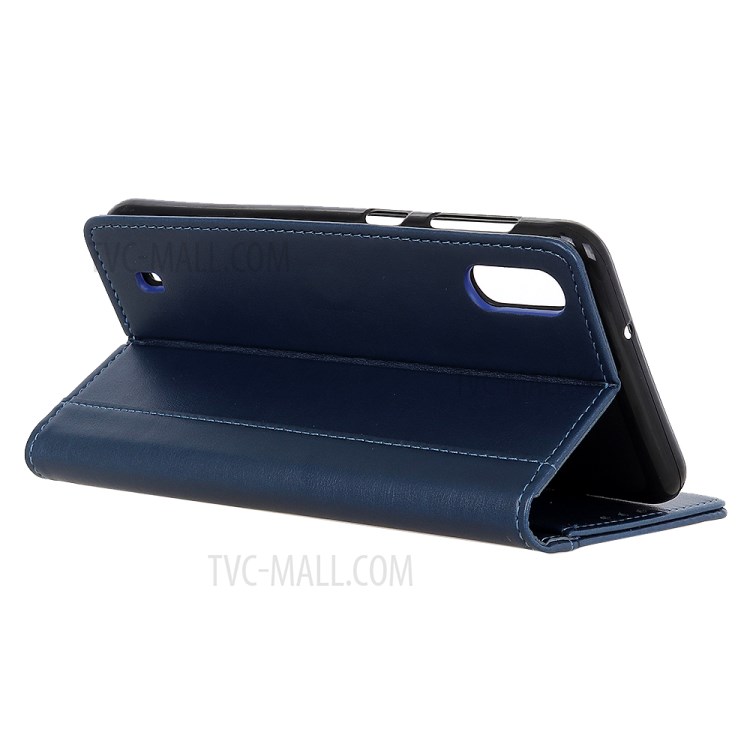 Wallet Leather Stand Case for Samsung Galaxy M01 - Blue-12