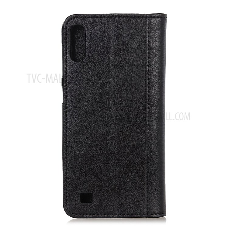 Auto-absorbed Litchi Texture Split Leather Wallet Case for Samsung Galaxy M01 - Black-7