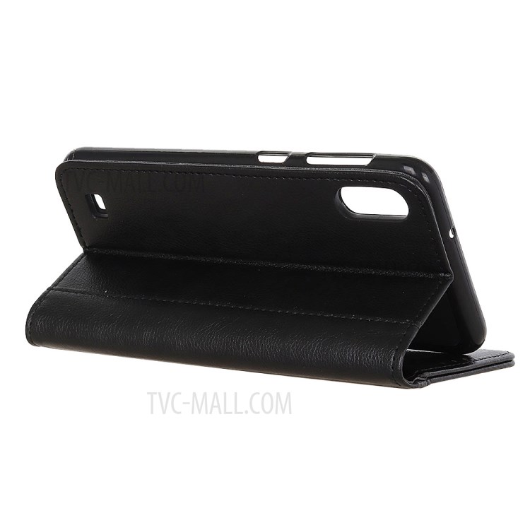 Auto-absorbed Litchi Texture Split Leather Wallet Case for Samsung Galaxy M01 - Black-8