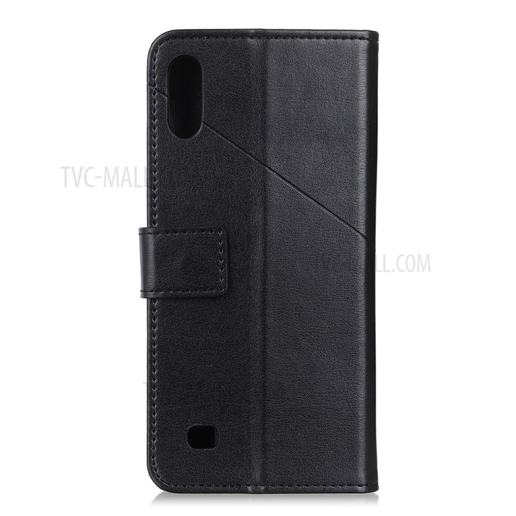 PU Leather Wallet Stand Phone Protective Casing for Samsung Galaxy M01 - Black-8