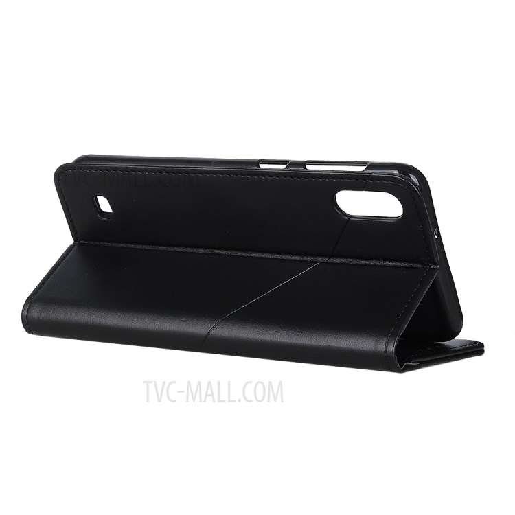 PU Leather Wallet Stand Phone Protective Casing for Samsung Galaxy M01 - Black-9