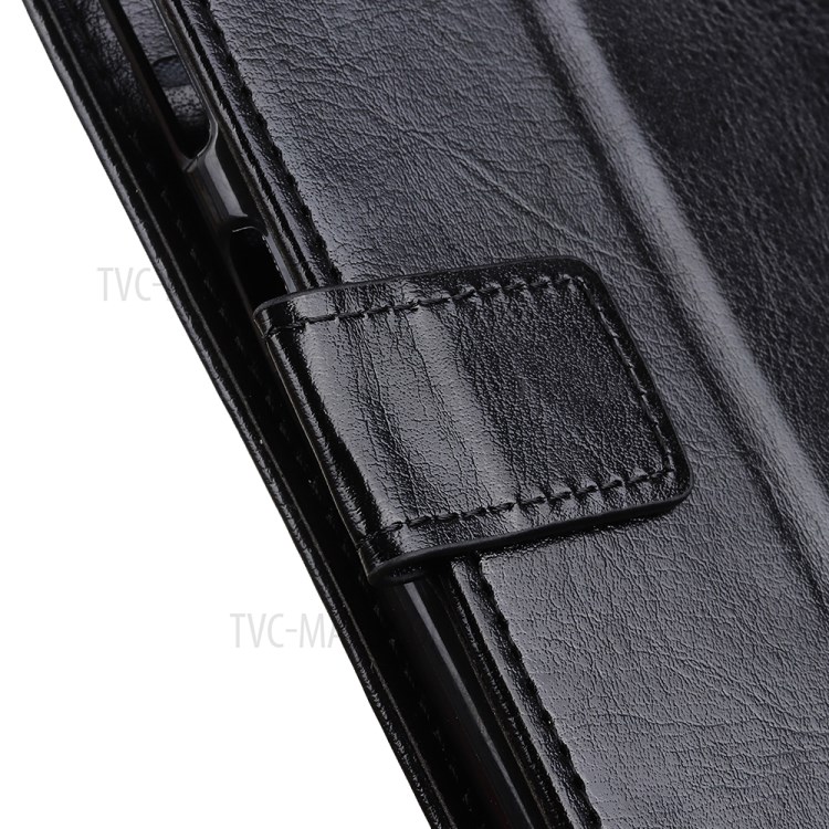 Crazy Horse Skin Wallet Magnetic Leather Cover for Samsung Galaxy M01 - Black-4