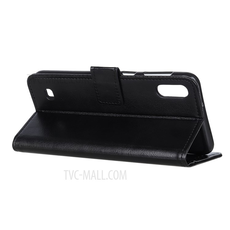 Crazy Horse Skin Wallet Magnetic Leather Cover for Samsung Galaxy M01 - Black-9