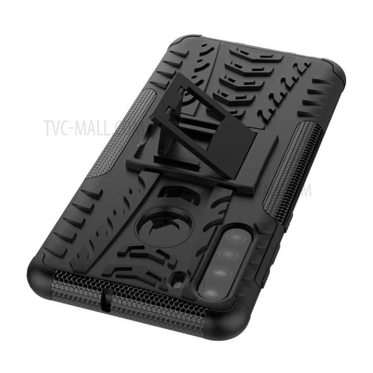 PC + TPU Hybrid Cover with Kickstand for Samsung Galaxy A21 - Black-6