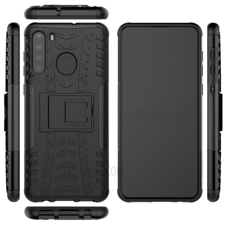 PC + TPU Hybrid Cover with Kickstand for Samsung Galaxy A21 - Black-9