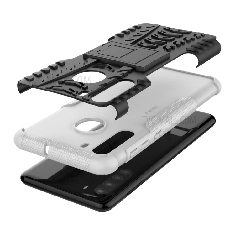 PC + TPU Hybrid Cover with Kickstand for Samsung Galaxy A21 - White-8