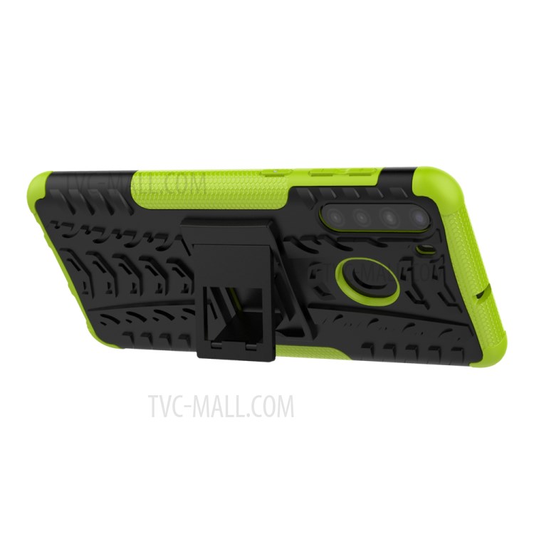 PC + TPU Hybrid Cover with Kickstand for Samsung Galaxy A21 - Green-7