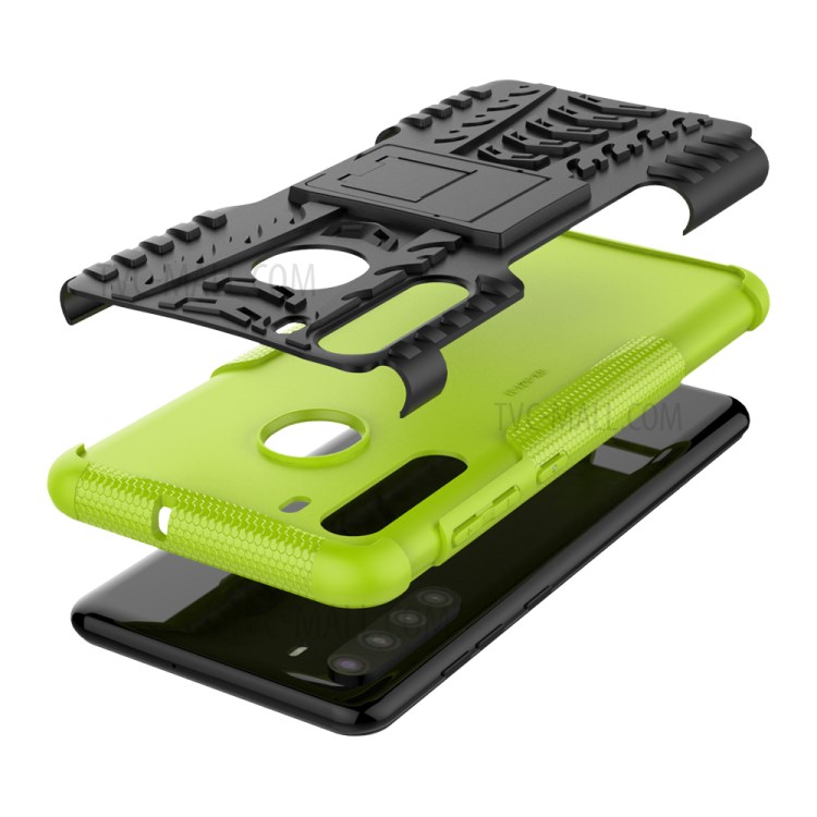PC + TPU Hybrid Cover with Kickstand for Samsung Galaxy A21 - Green-8