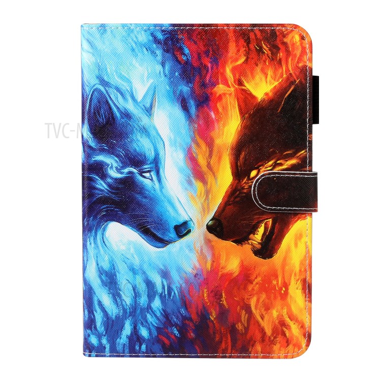 Pattern Printing Wallet Leather Stand Case for Samsung Galaxy Tab A 10.1 (2019) - Wolf-1