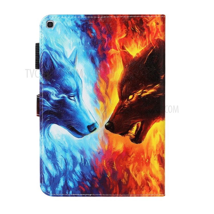 Pattern Printing Wallet Leather Stand Case for Samsung Galaxy Tab A 10.1 (2019) - Wolf-2
