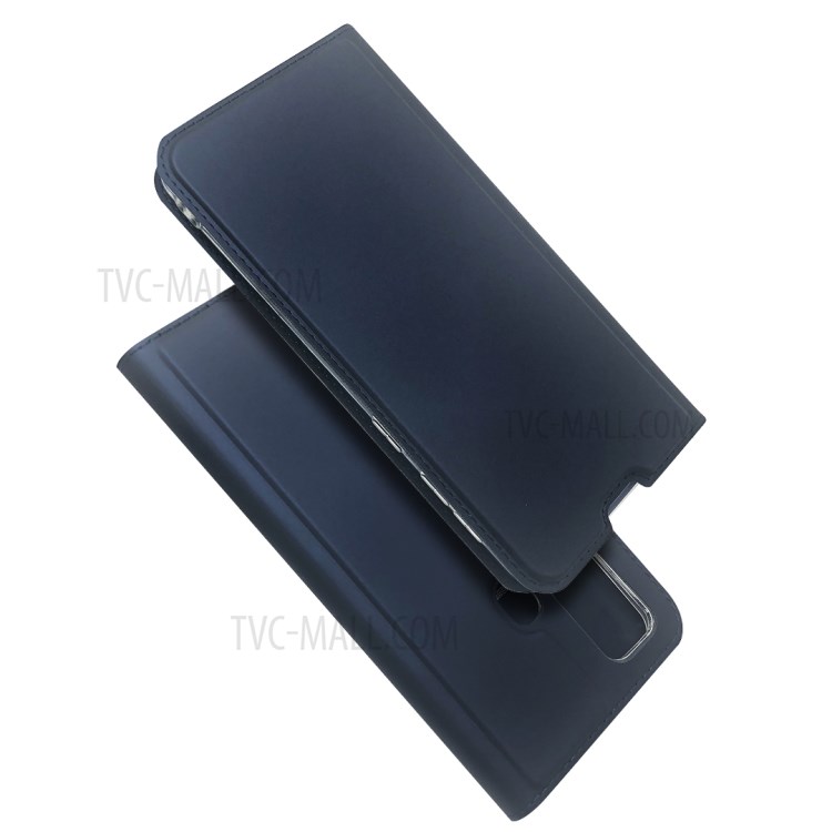 Magnetic Adsorption Stand Leather Card Holder Case for Samsung Galaxy M31 - Blue-1