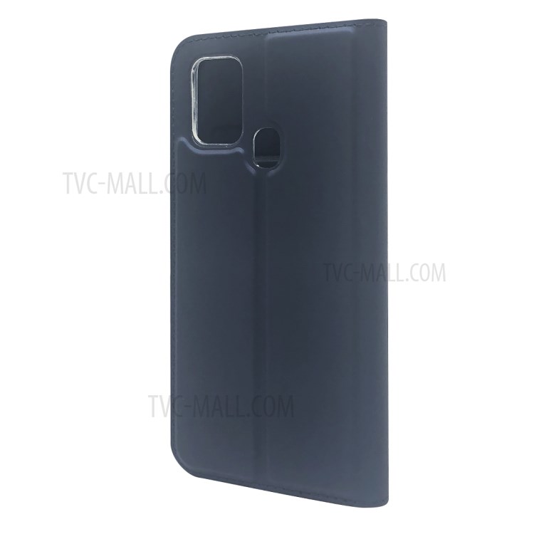 Magnetic Adsorption Stand Leather Card Holder Case for Samsung Galaxy M31 - Blue-3