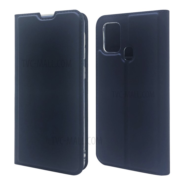 Magnetic Adsorption Stand Leather Card Holder Case for Samsung Galaxy M31 - Blue-8
