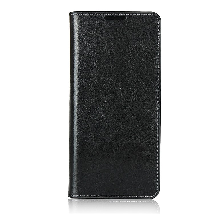 Crazy Horse Wallet Stand Genuine Leather Case for Samsung Galaxy A31 - Black-2