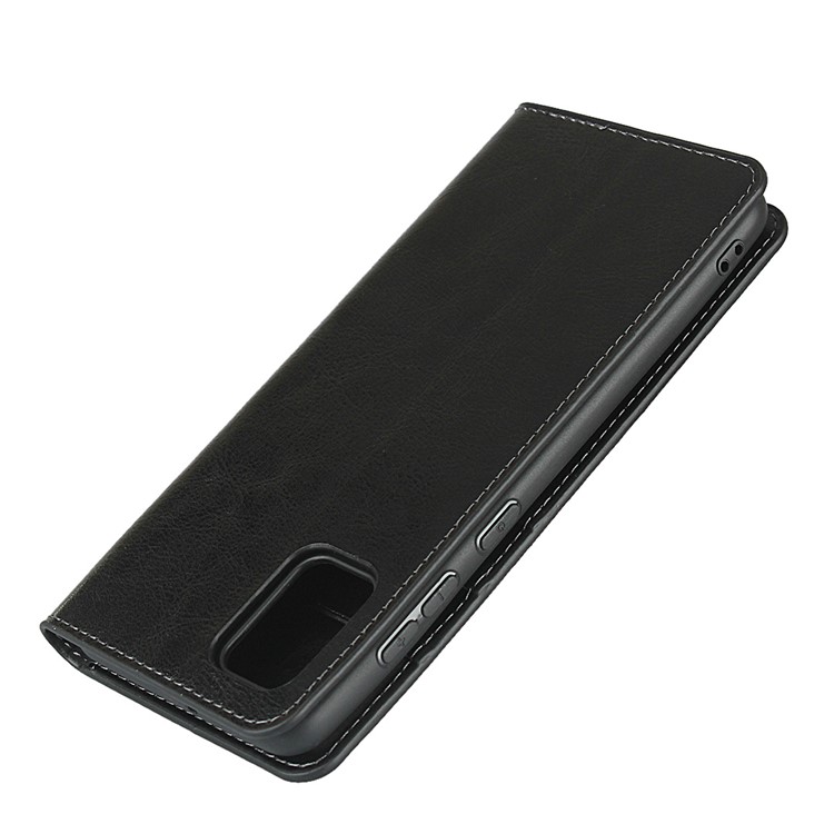 Crazy Horse Wallet Stand Genuine Leather Case for Samsung Galaxy A31 - Black-6