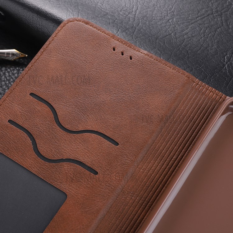 AZNS Leather Stand Case with Card Slots for Samsung Galaxy A21s - Coffee-15