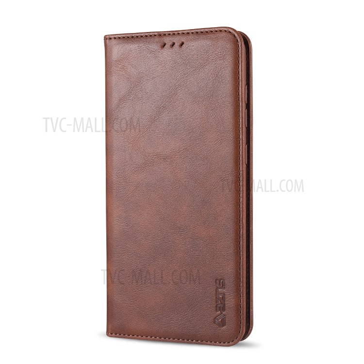 AZNS Leather Stand Case with Card Slots for Samsung Galaxy A21s - Coffee-20